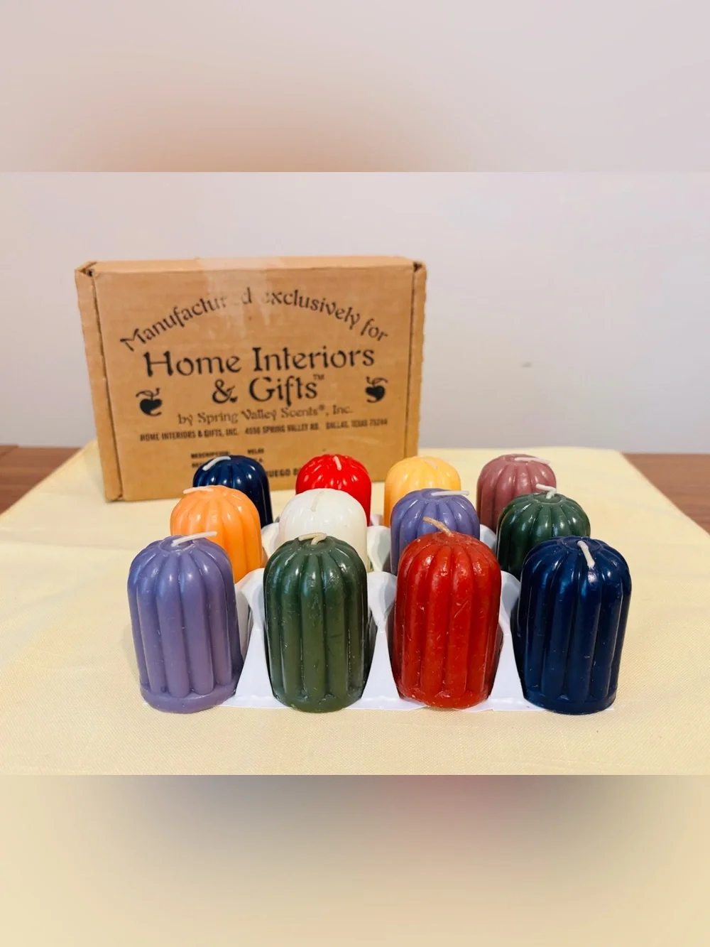 Home Interiors & Gifts Votive Candles Ribbed Fluted Lot of 12 1990’s